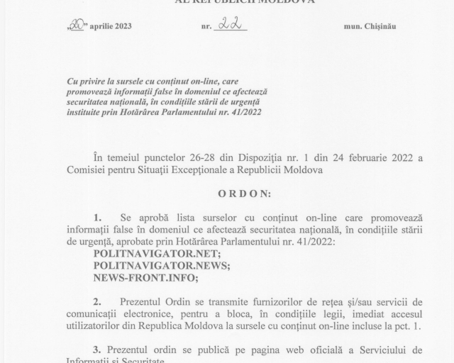 SIS solicită blocarea a trei site-uri