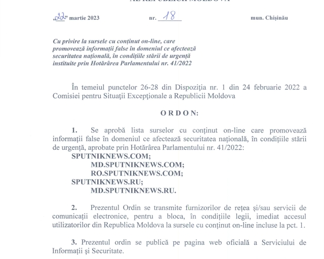 5 site-uri, care publică informaţii false în domeniul ce afectează securitatea națională, urmează a fi blocate