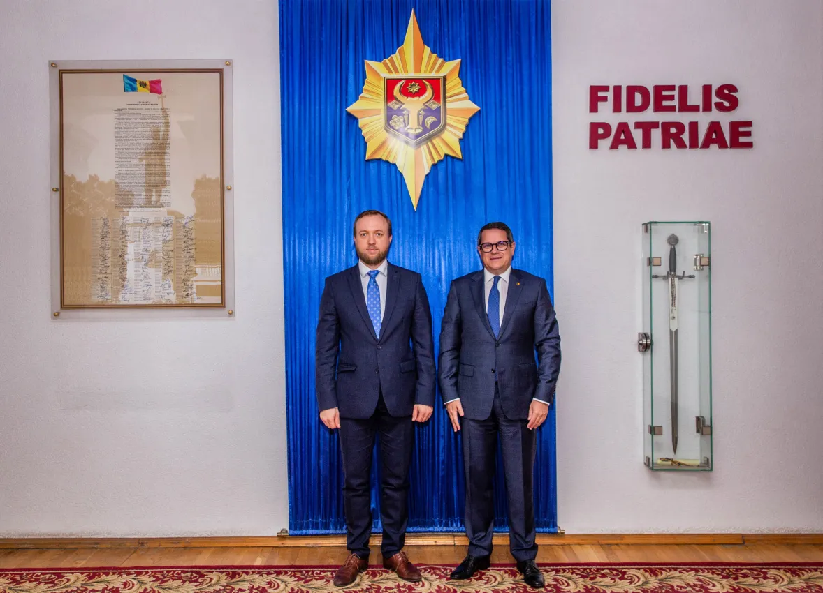 Bilateral meeting of the SIS Director, Alexandru Musteața, with his Romanian counterpart, Eduard Raul Hellvig